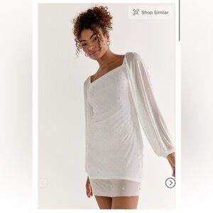 Francesca's Collections White Long Sleeve Dress